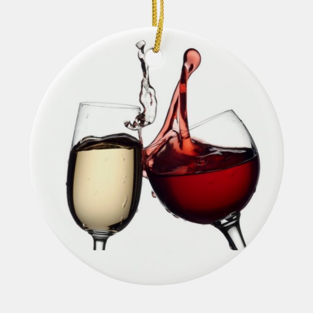 VIN VIN OCH MER VIN TRÄDDEKORATION JULGRANSPRYDNAD KERAMIK (Framsidan)