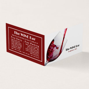 Vin, Vin, Pub/Winery, Pourate Red Visitkort