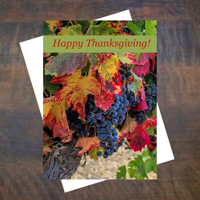 Vin Vineyard Happy thanksgiving Kort (Skapare uppladdad)