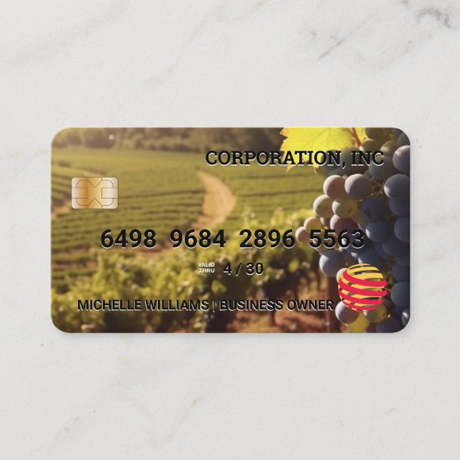 Vin Vineyard | Kredit-kort Visitkort (Framsida)