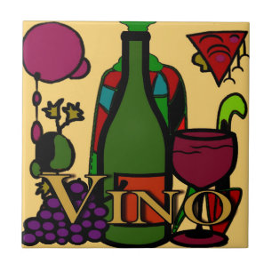 Vin, Vino Abstrakt Square Kakelplatta