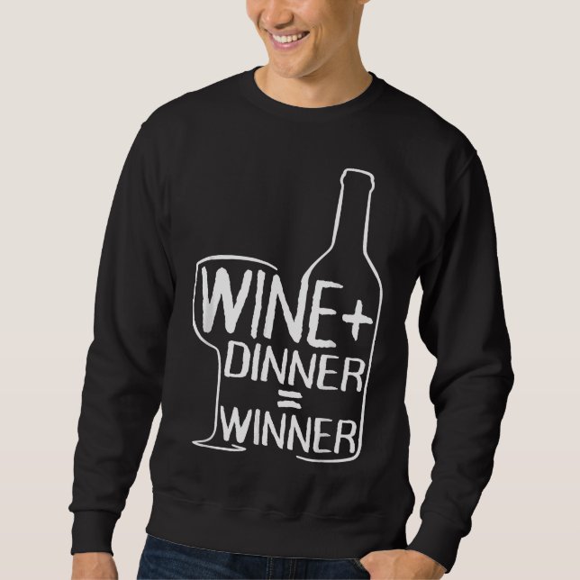 Vin, vintervintervinnen Röda Vin Vita Vin Lång Ärmad Tröja (Framsida)