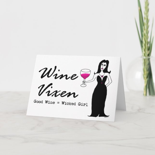 Vin Vixen "Bra Vin = Wicked Girl" Kort (Framsida)