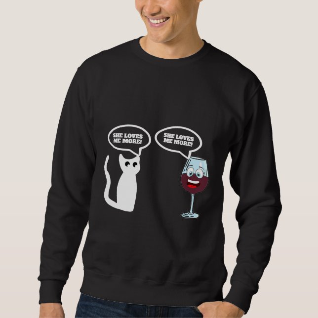 Vin Vs Cat Lång Ärmad Tröja (Framsida)