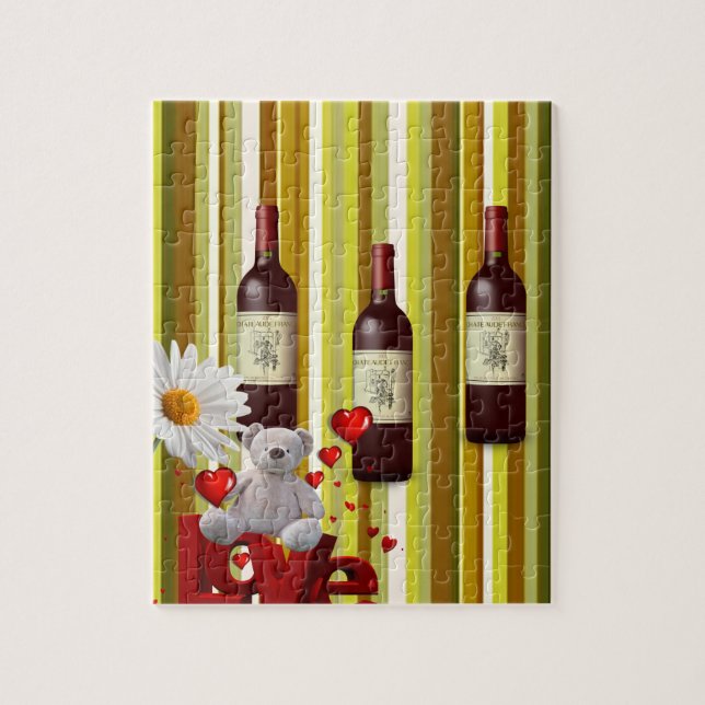 Vin White Nalle Jigszle Puzzle Pussel (Vertikal)