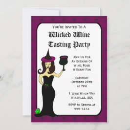 Vin Witch Wicked Vin Taste Halloween-Inbjudningsko Inbjudningar