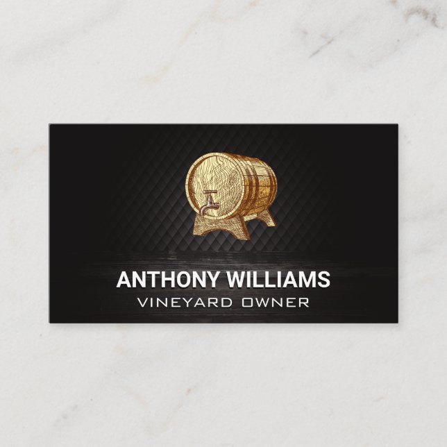 Vin Wood Barrel Visitkort (Framsida)