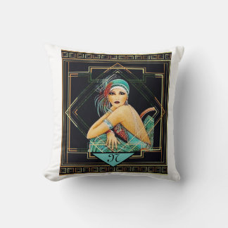 Vinage Art Deco 1920 s stil flapper Kudde