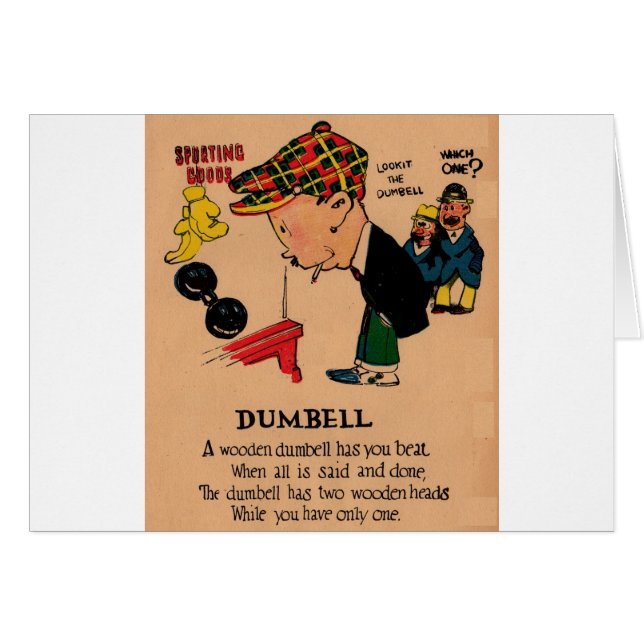 Vinäger valentin 1930-talet: Dumbbell Hälsningskort (Framsidan Horizontal)