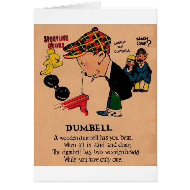 Vinäger valentin 1930-talet: Dumbbell Hälsningskort (Framsidan)