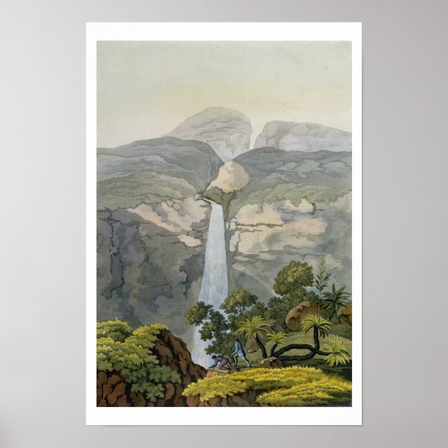 Vinagre Waterfall, nära Puraci Volcano Poster (Framsidan)