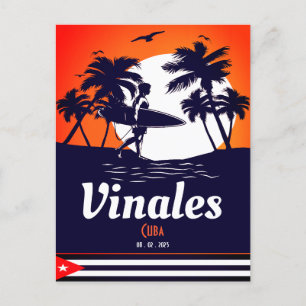 Vinales Handflatan Träd Kuba Vintage Souvenirs Vykort