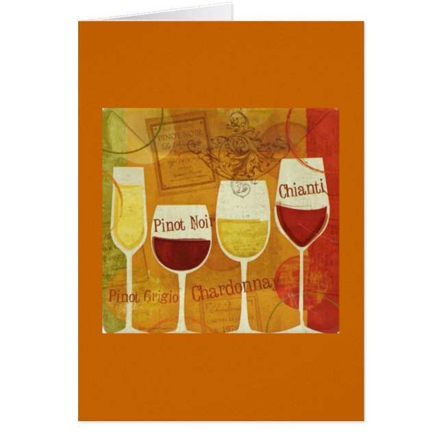 Vinälskare Chardonnay, Noir Pinot, Chianti Hälsningskort (Framsidan)