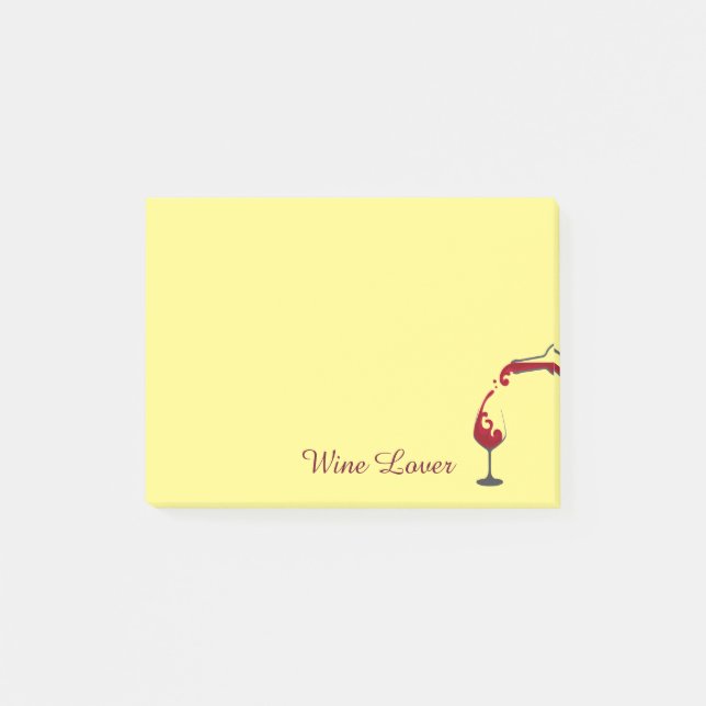 Vinälskare Posta-den-Noterar Post-it Block (Framsida)