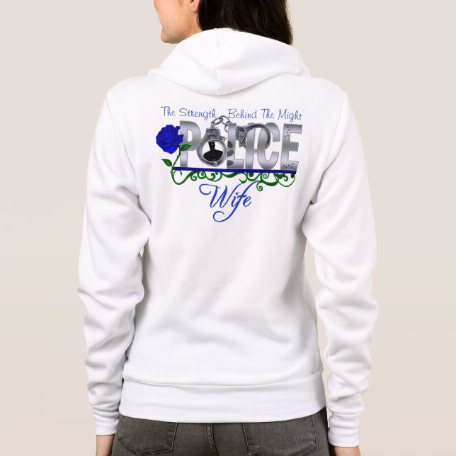Vinande för FRU för blåttroPOLIS/Hooded ulltröja T Shirt (Baksida)