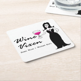 Vinargbigga "bra vin = ond flicka ", underlägg papper kvadrat