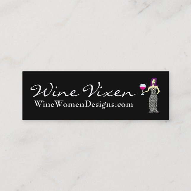Vinargbiggan, WineWomenDesigns.com profilerar Mini Visitkort (Framsida)