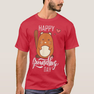 Vinatage Lycklig Groundhog Day Funny Wood Chuck Ho T Shirt