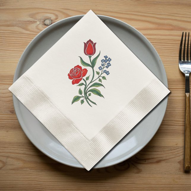 Vinateg Floral - folkloriska servetter (Skapare uppladdad)