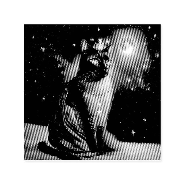 Vinatge Royal Cat Självfärgande Stämpel (Design)