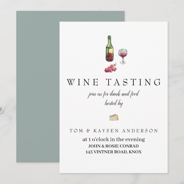 vinavsmakninginbjudan inbjudningar (Fram/baksida)