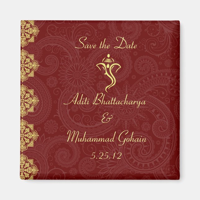 Vinayaka Wedding Favor Magnet (Framsidan)