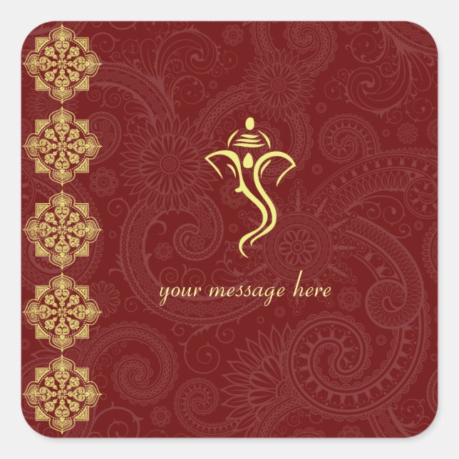 Vinayaka Wedding Stickers Fyrkantigt Klistermärke (Framsida)