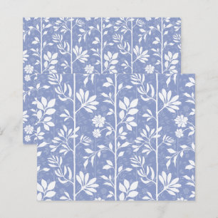 Vinblå Blommig Vinranke Scrapbookpapper
