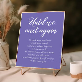 Vinblå Minnestavla för Bröllop Tills Vi Möts Igen Poster