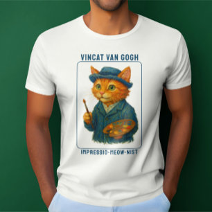 Vincat Van Gogh Impressio-meow-nist Funny T Shirt