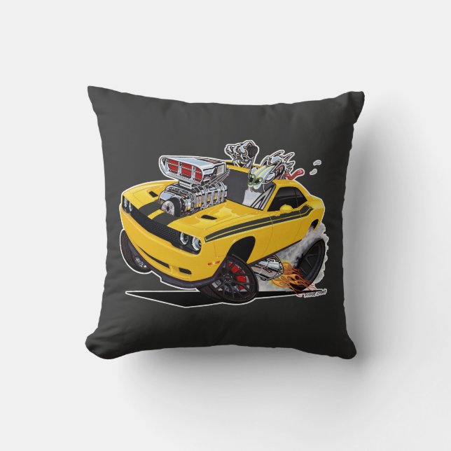 Vince Crain High Octane Art helvetcat Banana GULT Kudde (Framsida)