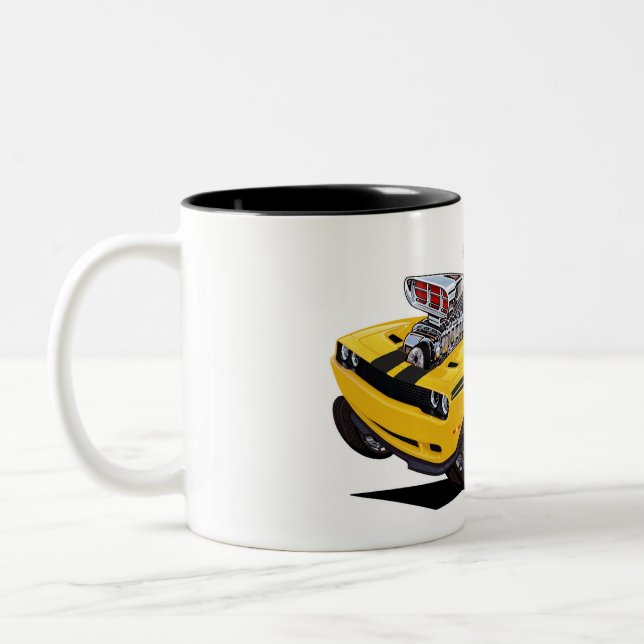 Vince Crain High Octane Art helvetcat Banana GULT Två-Tonad Mugg (Vänster)