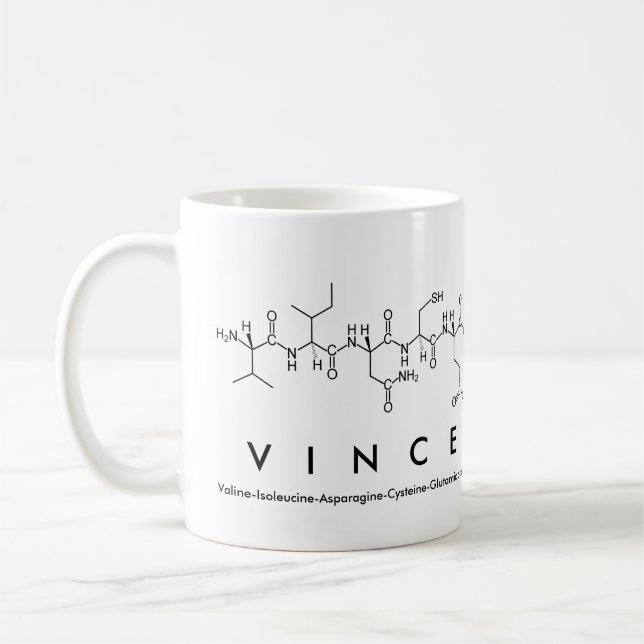 Vince peptide namn mugg (Vänster)