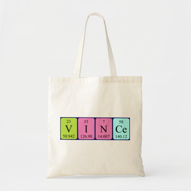 Vince Periodisk bord namn tote bag Tygkasse (Framsidan)