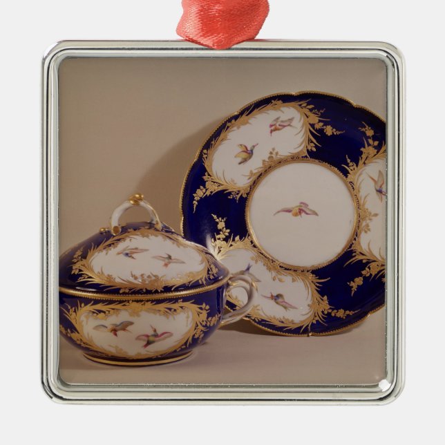 Vincennes bunke och stativ, c.1745 julgransprydnad metall (Framsidan)