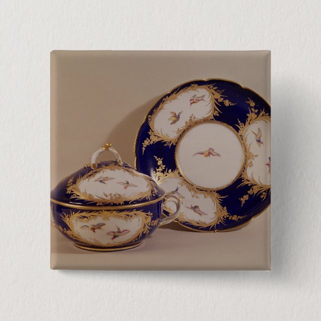 Vincennes bunke och stativ, c.1745 knapp (Framsida)