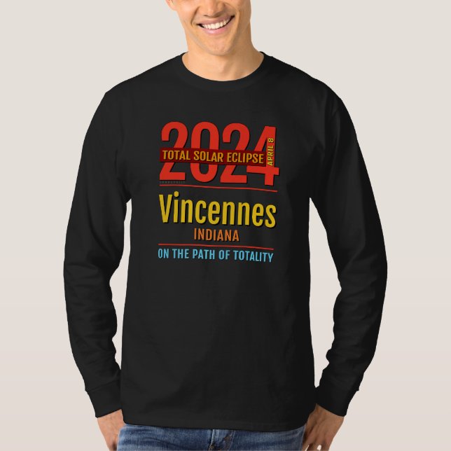 Vincennes Indiana IN Total Solar Eclipse 2024  4   T Shirt (Framsida)