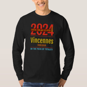 Vincennes Indiana IN Total solförmörkelse 2024 4 T Shirt