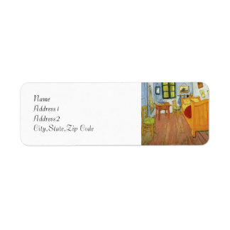Vincent Bedroom i Arles av Van Gogh Returadress Etikett