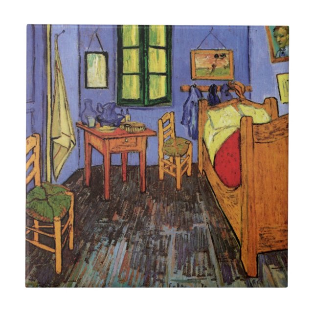 Vincent Bedroom i Arles av Vincent van Gogh Kakelplatta (Framsidan)