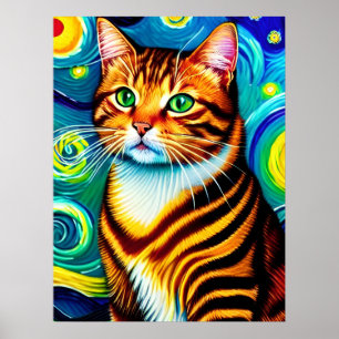 Vincent Cat Gogh Poster