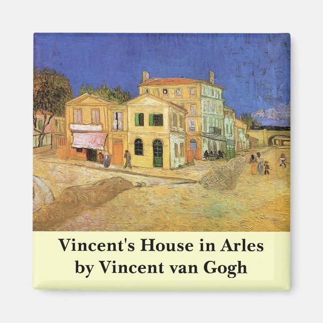 Vincent House i Arles av Vincent van Gogh Magnet (Framsidan)