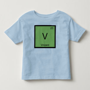 Vincent Namn Kemi Inslag Periodiska Bord T Shirt
