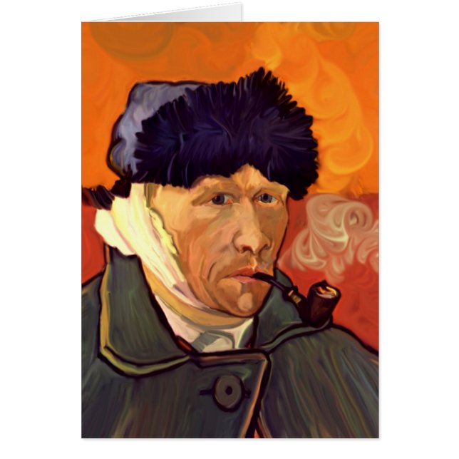 Vincent Självporträtt 1889 Hälsningskort (Framsidan)