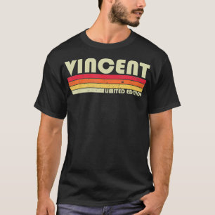 VINCENT Surname Funny Retro Vintage 80s 90s Birthd T Shirt