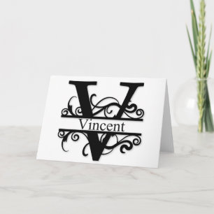 Vincent V Monogram Anteckningskort