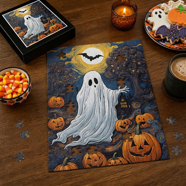 Vincent van Ghost Spooky Night Halloween Pussel (Skapare uppladdad)