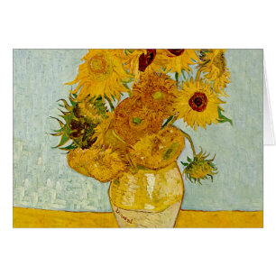 Vincent Van Gogh 12 Solrosor Impressionist Hälsningskort
