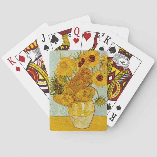 Vincent Van Gogh 12 Solrosor Impressionistisk Casinokort (Baksidan)