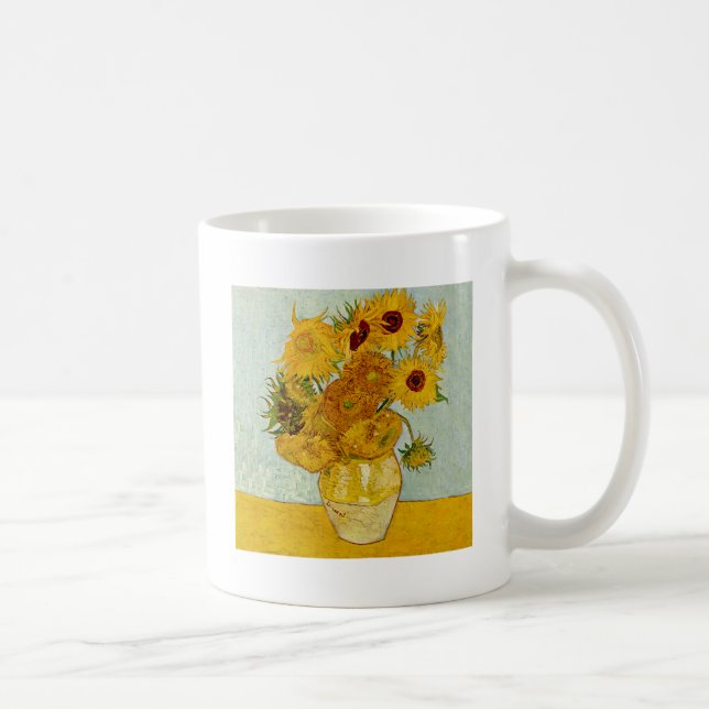 Vincent Van Gogh 12 Solrosor Impressionistisk Kaffemugg (Höger)